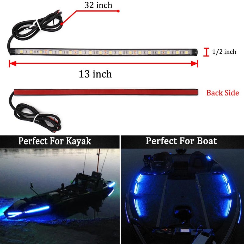 Botepon Navigation Lights for Boats led, Adhesive Install Boat Interior light, Deck Lights for Night Fishing, IP67 Waterproot for for Pontoon, Bass, Dinghy, Kayak Jon Boat, Red - Image 2
